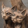 Igor Loskutow  Kunst mit Kettensäge, Schnitzerei, Skulptur: dual_katzenbank014